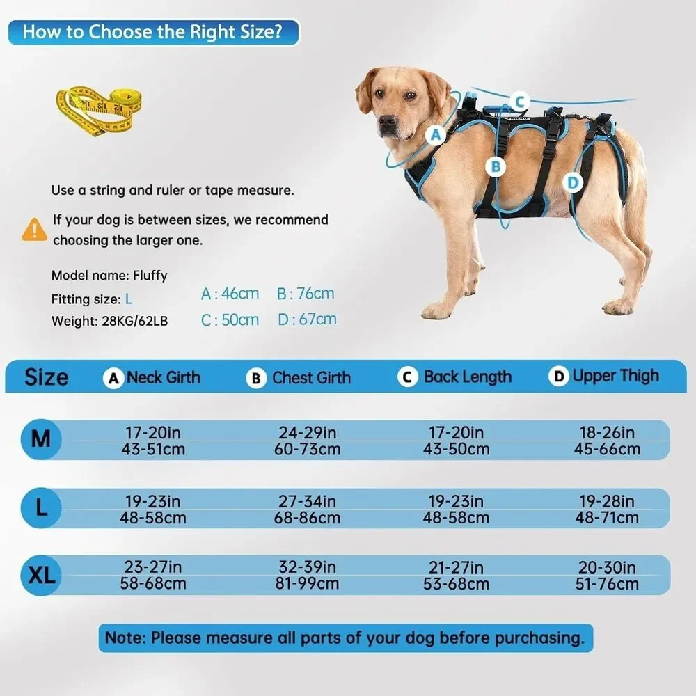 Lafoty Dog Lift Harness for Extra Large Dogs, Size XXL